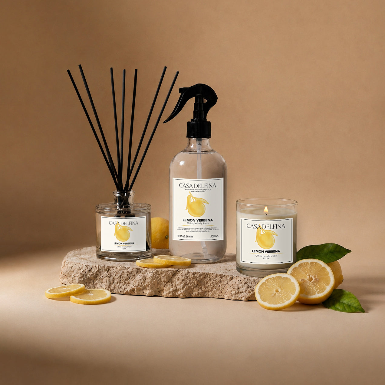 Pack Difusor 120ml + Home Spray + Vela Lemon Verbena