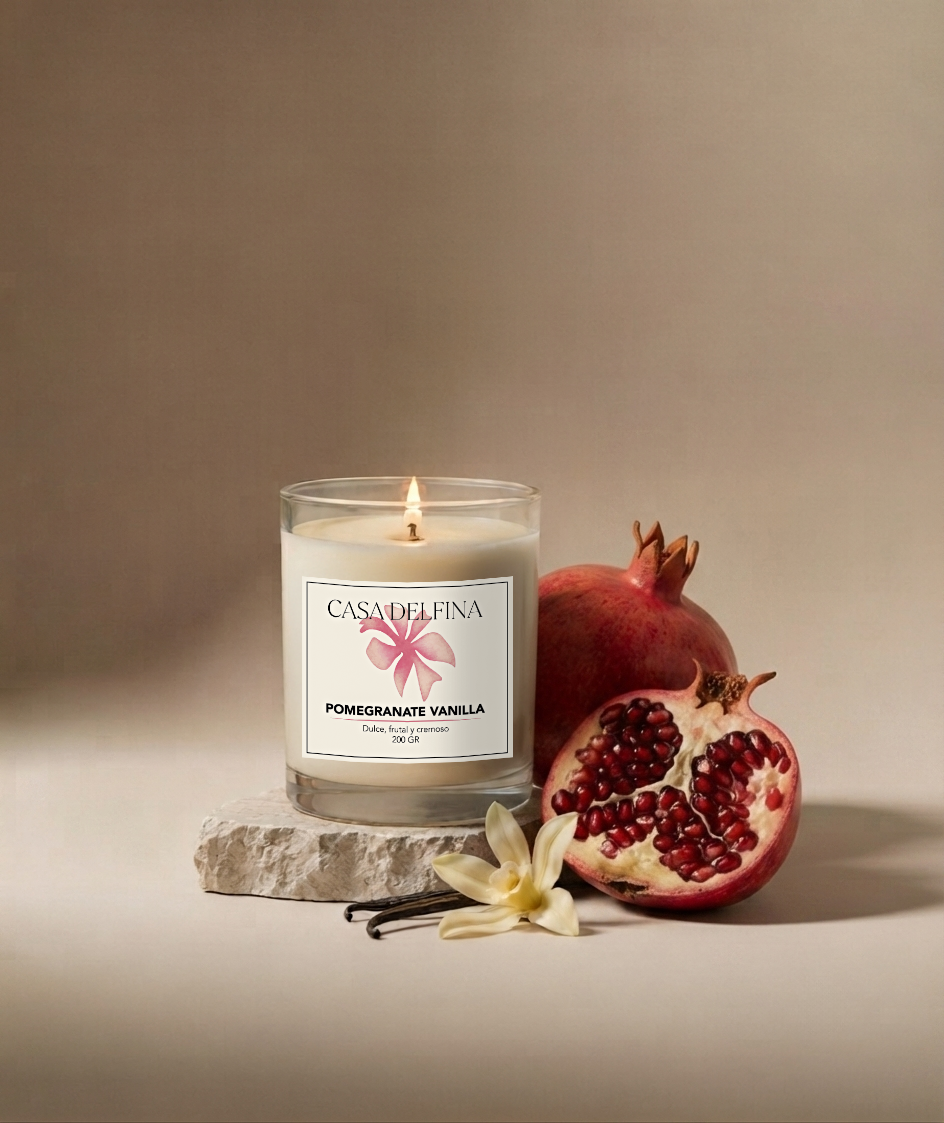 Vela de soya 200 grs Pomegranate Vainilla